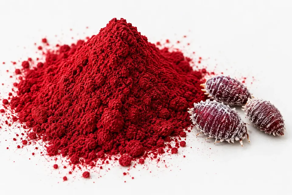 Carmine powder and the cochineal insects it is made from