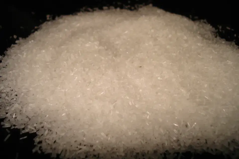 Monosodium glutamate crystals