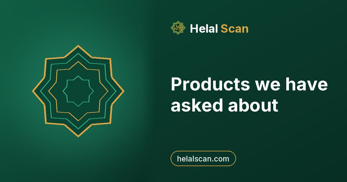 Products we have asked about